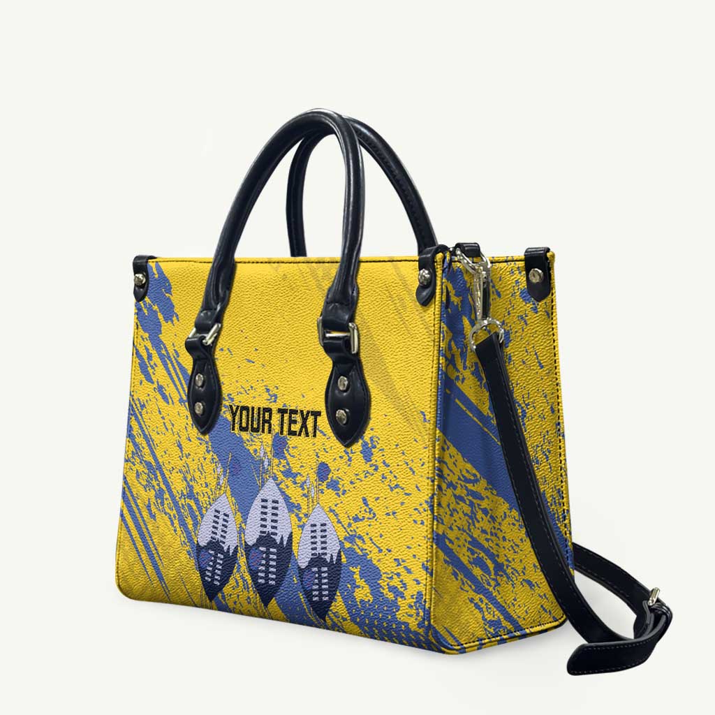 Eswatini Football Custom Leather Bag Sihlangu Semnikati Yellow - Wonder Print Shop