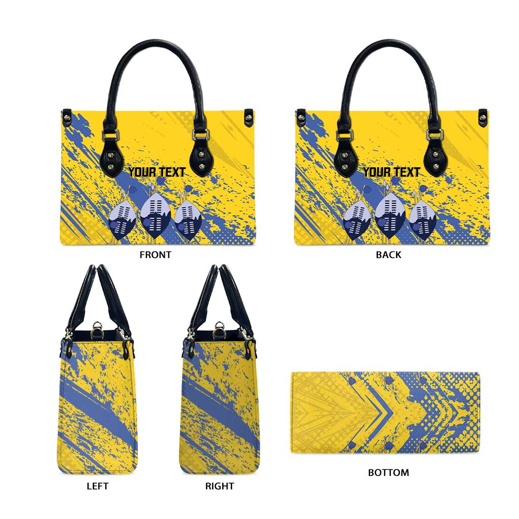 Eswatini Football Custom Leather Bag Sihlangu Semnikati Yellow - Wonder Print Shop