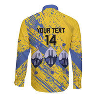 Eswatini Football Custom Long Sleeve Button Shirt Sihlangu Semnikati Yellow - Wonder Print Shop