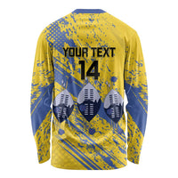 Eswatini Football Custom Long Sleeve Shirt Sihlangu Semnikati Yellow - Wonder Print Shop