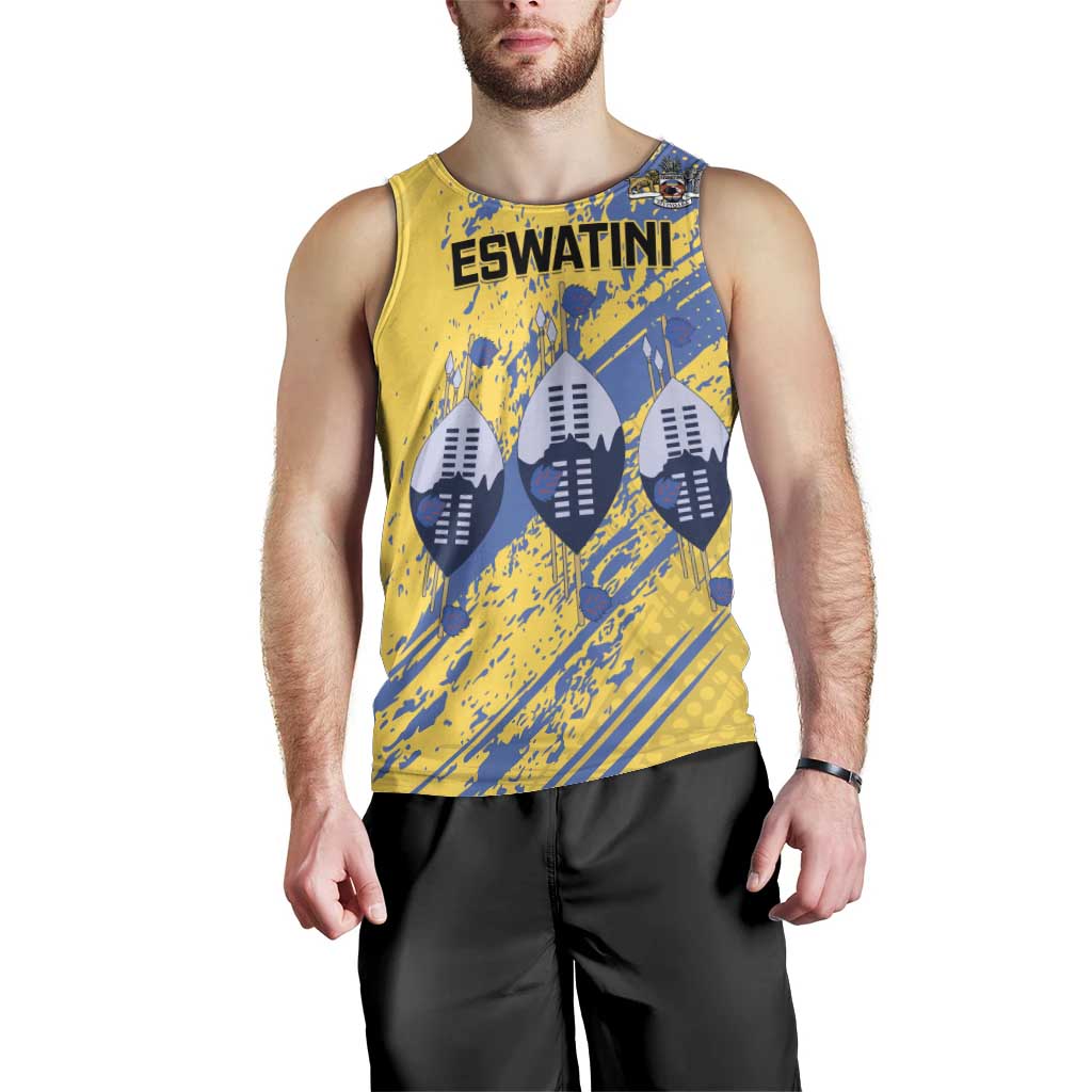 Eswatini Football Custom Men Tank Top Sihlangu Semnikati Yellow - Wonder Print Shop