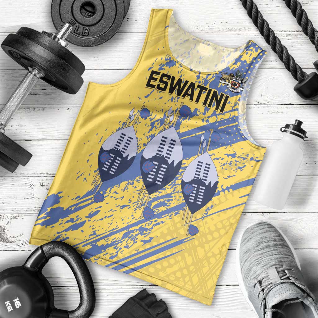 Eswatini Football Custom Men Tank Top Sihlangu Semnikati Yellow - Wonder Print Shop