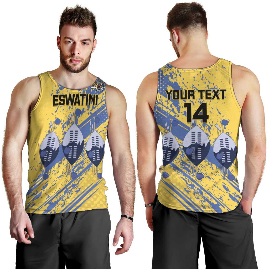 Eswatini Football Custom Men Tank Top Sihlangu Semnikati Yellow - Wonder Print Shop