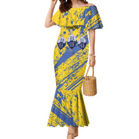 Eswatini Football Custom Mermaid Dress Sihlangu Semnikati Yellow - Wonder Print Shop