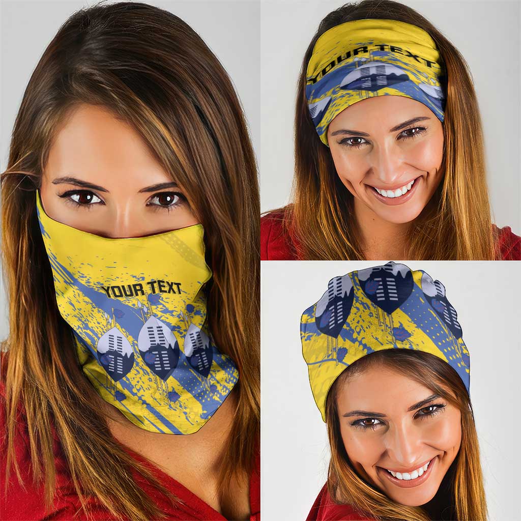 Eswatini Football Custom Neck Gaiter Sihlangu Semnikati Yellow - Wonder Print Shop
