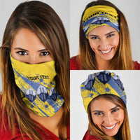 Eswatini Football Custom Neck Gaiter Sihlangu Semnikati Yellow - Wonder Print Shop