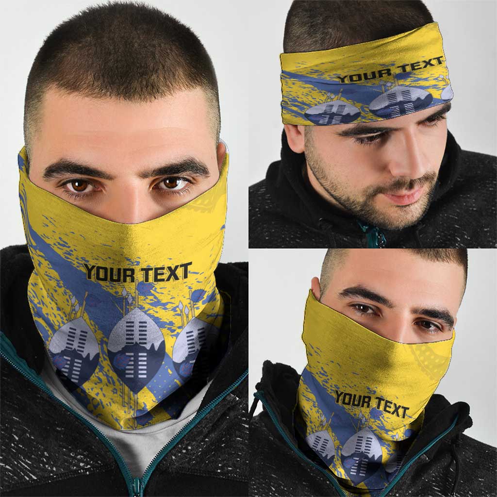 Eswatini Football Custom Neck Gaiter Sihlangu Semnikati Yellow - Wonder Print Shop