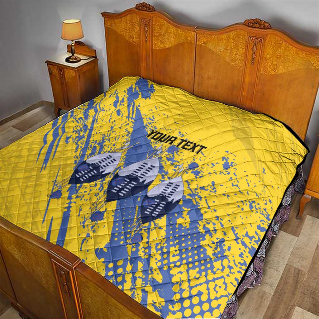 Eswatini Football Custom Quilt Sihlangu Semnikati Yellow - Wonder Print Shop