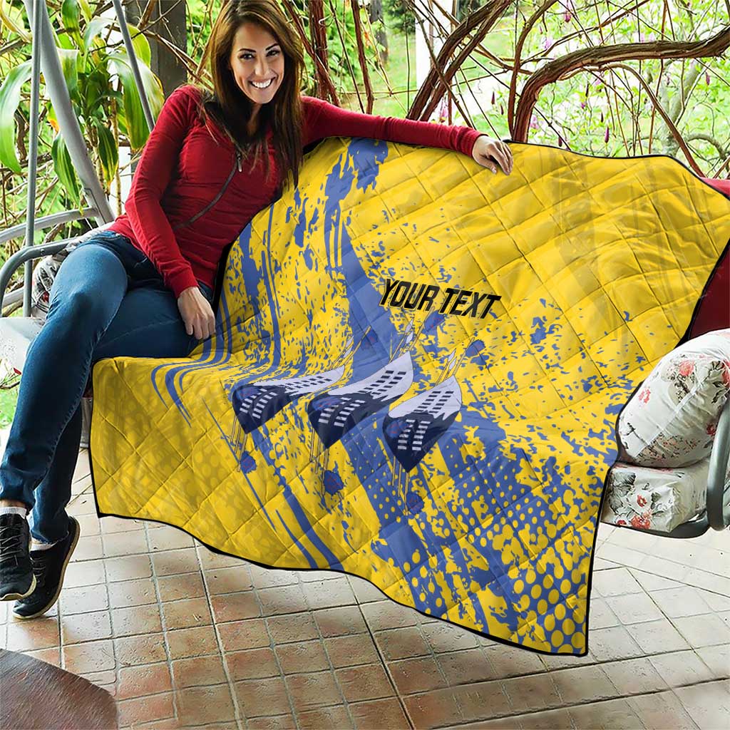 Eswatini Football Custom Quilt Sihlangu Semnikati Yellow - Wonder Print Shop