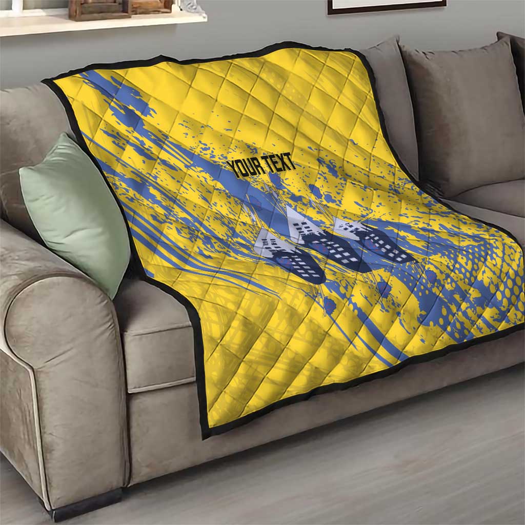 Eswatini Football Custom Quilt Sihlangu Semnikati Yellow - Wonder Print Shop