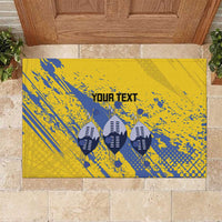 Eswatini Football Custom Rubber Doormat Sihlangu Semnikati Yellow - Wonder Print Shop