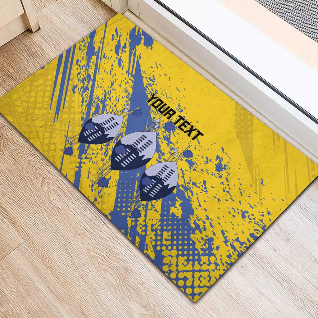 Eswatini Football Custom Rubber Doormat Sihlangu Semnikati Yellow - Wonder Print Shop