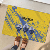 Eswatini Football Custom Rubber Doormat Sihlangu Semnikati Yellow - Wonder Print Shop