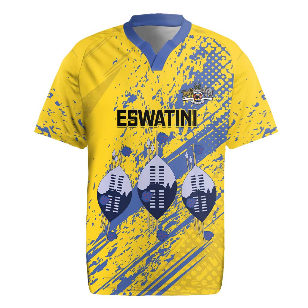 Eswatini Football Custom Rugby Jersey Sihlangu Semnikati Yellow - Wonder Print Shop