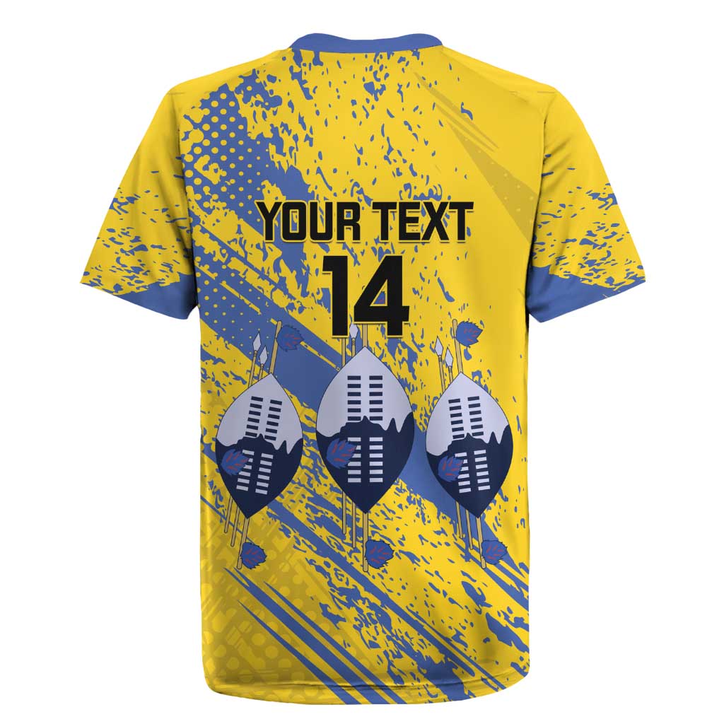 Eswatini Football Custom Rugby Jersey Sihlangu Semnikati Yellow - Wonder Print Shop