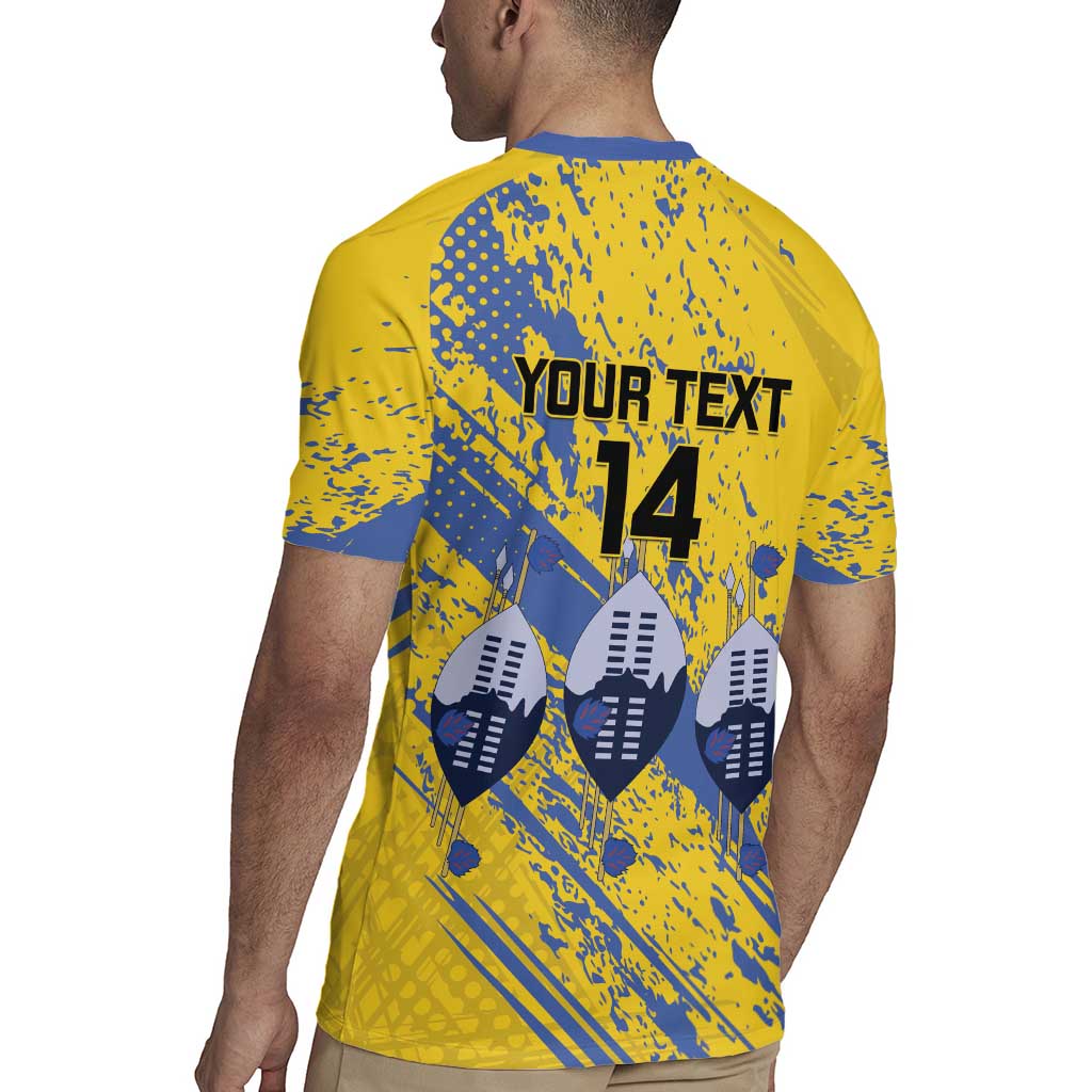 Eswatini Football Custom Rugby Jersey Sihlangu Semnikati Yellow - Wonder Print Shop