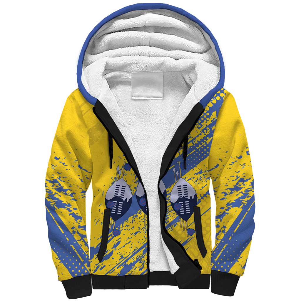 Eswatini Football Custom Sherpa Hoodie Sihlangu Semnikati Yellow - Wonder Print Shop