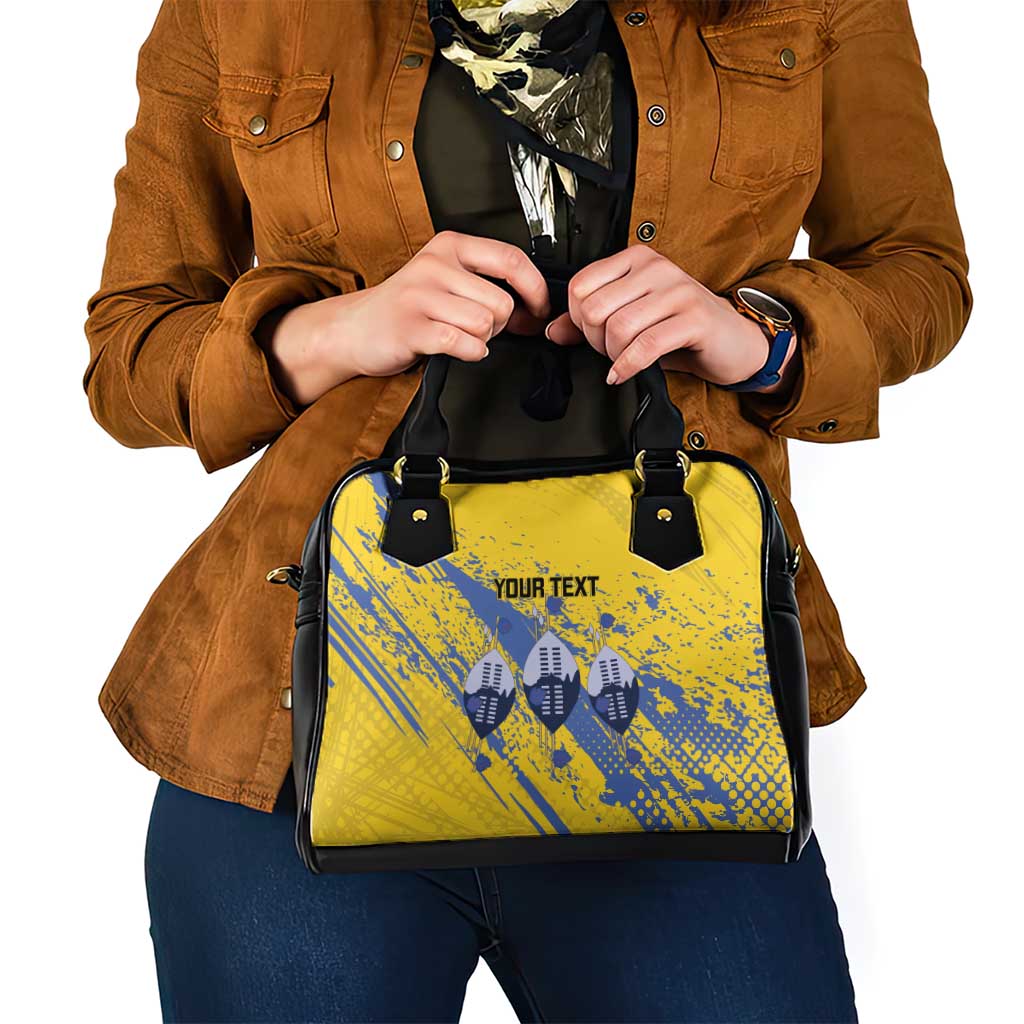 Eswatini Football Custom Shoulder Handbag Sihlangu Semnikati Yellow - Wonder Print Shop
