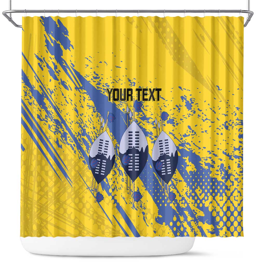 Eswatini Football Custom Shower Curtain Sihlangu Semnikati Yellow - Wonder Print Shop