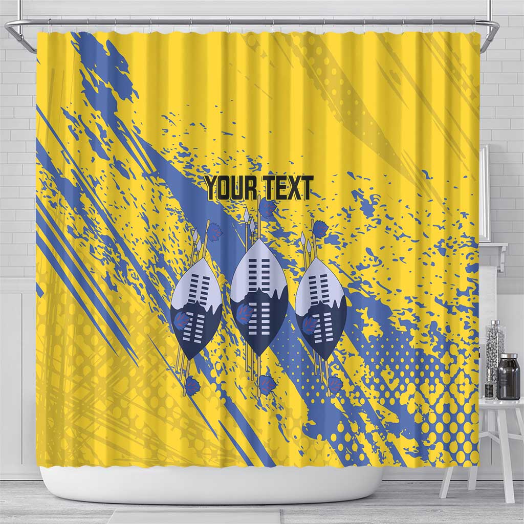 Eswatini Football Custom Shower Curtain Sihlangu Semnikati Yellow - Wonder Print Shop