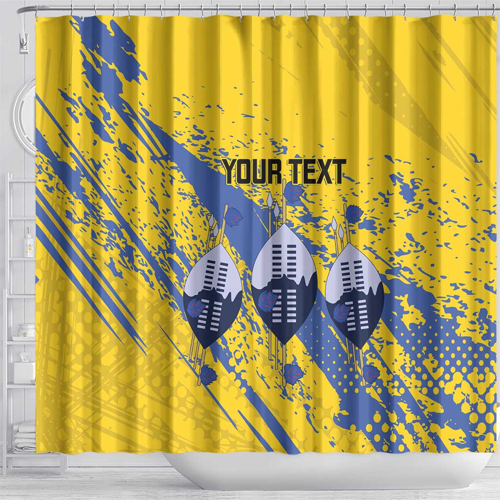 Eswatini Football Custom Shower Curtain Sihlangu Semnikati Yellow - Wonder Print Shop