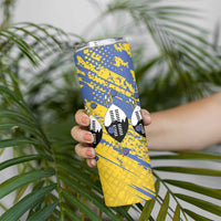 Eswatini Football Custom Skinny Tumbler Sihlangu Semnikati Yellow - Wonder Print Shop