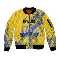 Eswatini Football Custom Sleeve Zip Bomber Jacket Sihlangu Semnikati Yellow - Wonder Print Shop