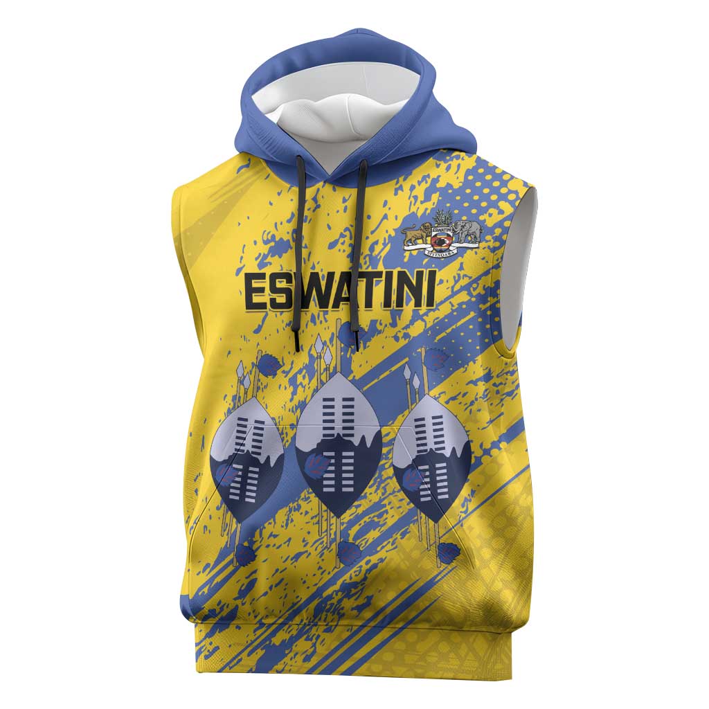 Eswatini Football Custom Sleeveless Hoodie Sihlangu Semnikati Yellow - Wonder Print Shop