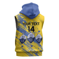 Eswatini Football Custom Sleeveless Zip Hoodie Sihlangu Semnikati Yellow - Wonder Print Shop