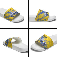 Eswatini Football Custom Slide Sandals Sihlangu Semnikati Yellow - Wonder Print Shop