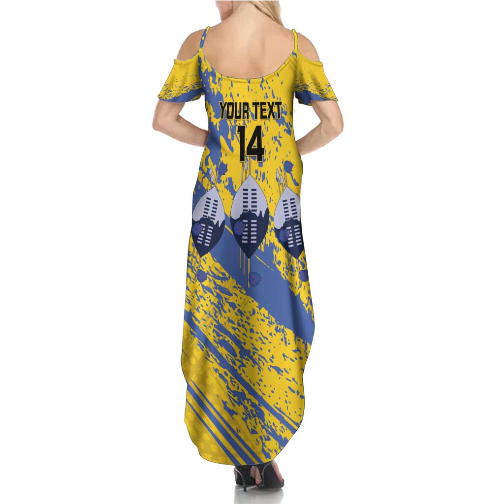 Eswatini Football Custom Summer Maxi Dress Sihlangu Semnikati Yellow - Wonder Print Shop