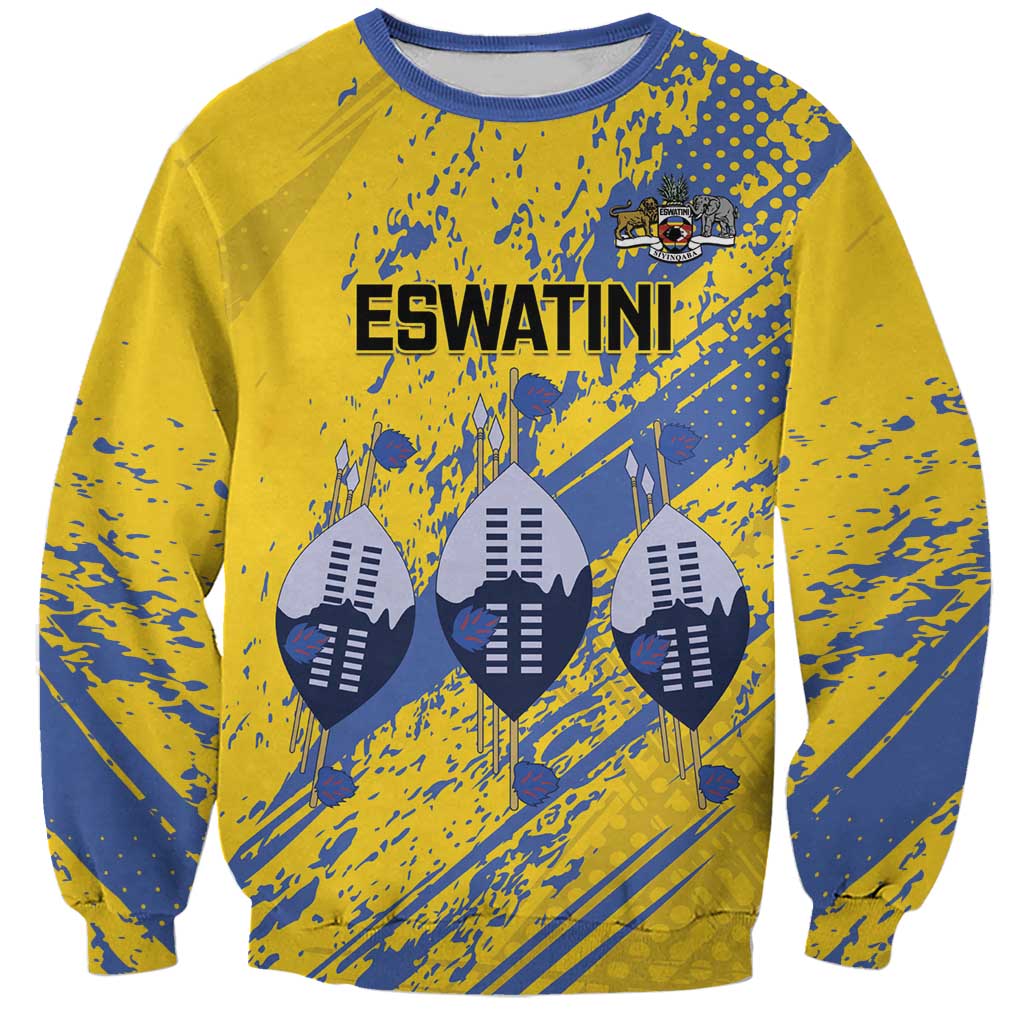 Eswatini Football Custom Sweatshirt Sihlangu Semnikati Yellow - Wonder Print Shop