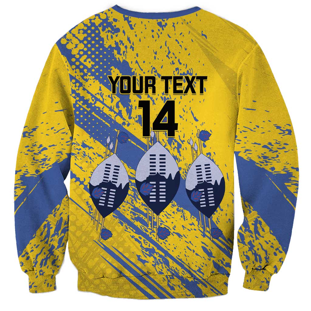 Eswatini Football Custom Sweatshirt Sihlangu Semnikati Yellow - Wonder Print Shop