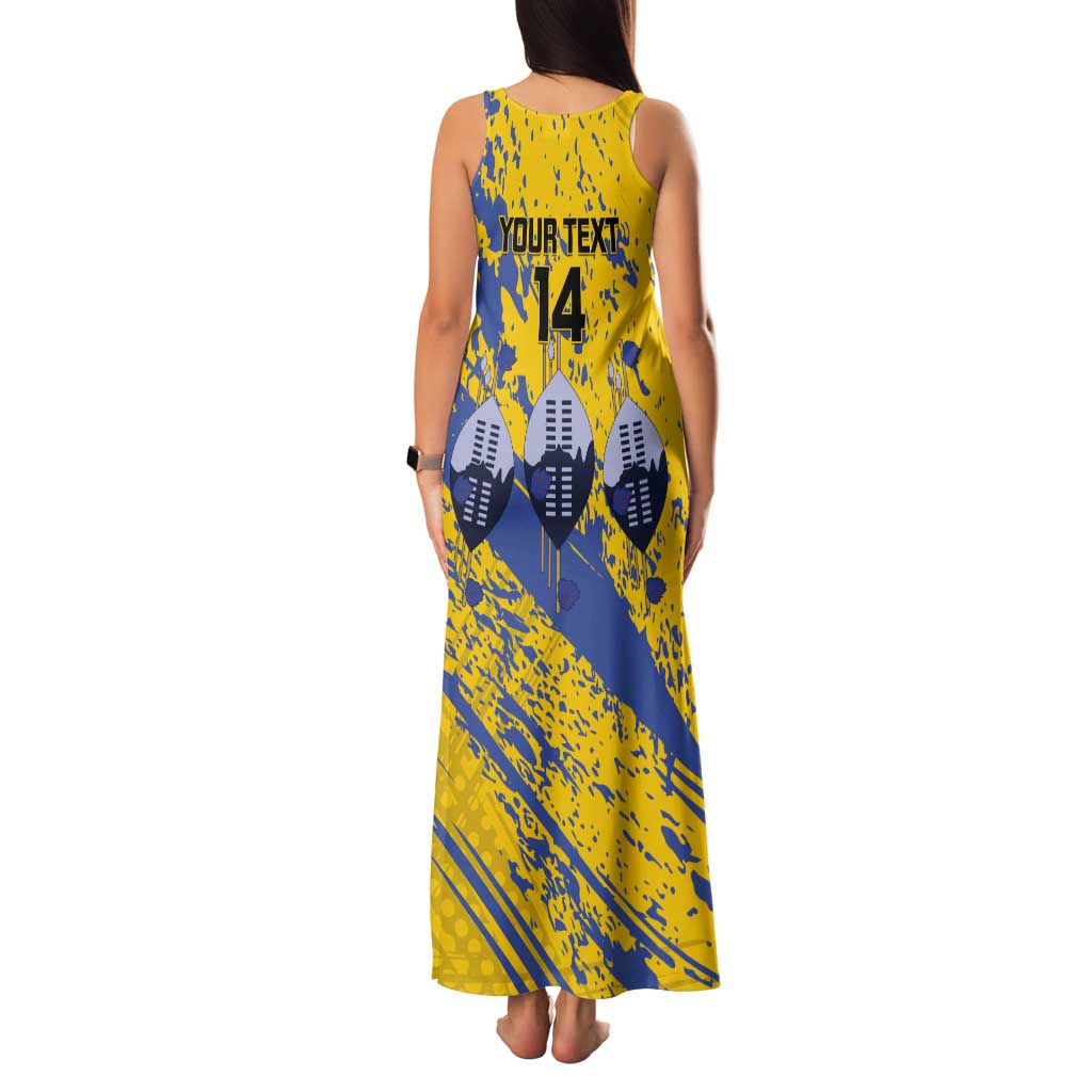 Eswatini Football Custom Tank Maxi Dress Sihlangu Semnikati Yellow - Wonder Print Shop