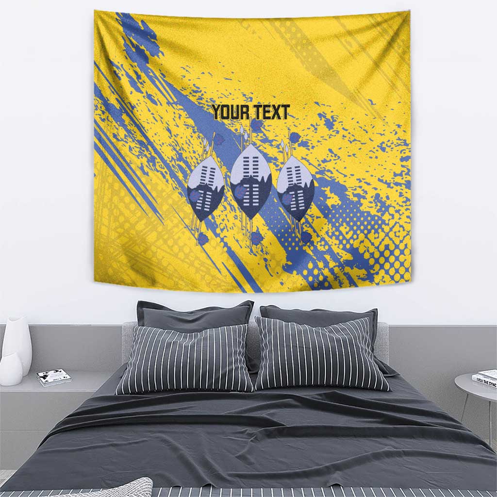 Eswatini Football Custom Tapestry Sihlangu Semnikati Yellow - Wonder Print Shop