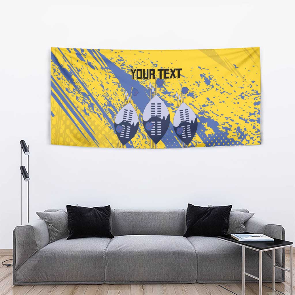 Eswatini Football Custom Tapestry Sihlangu Semnikati Yellow - Wonder Print Shop
