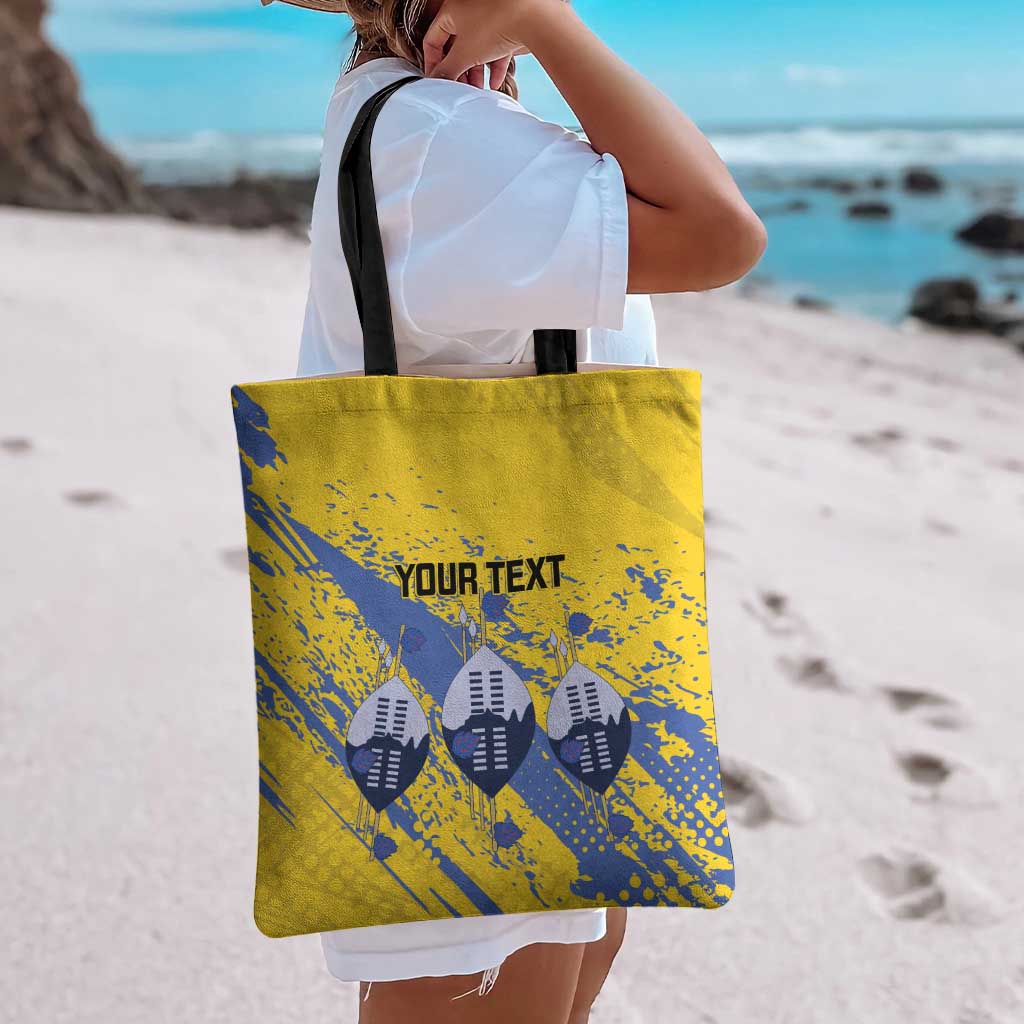 Eswatini Football Custom Tote Bag Sihlangu Semnikati Yellow - Wonder Print Shop