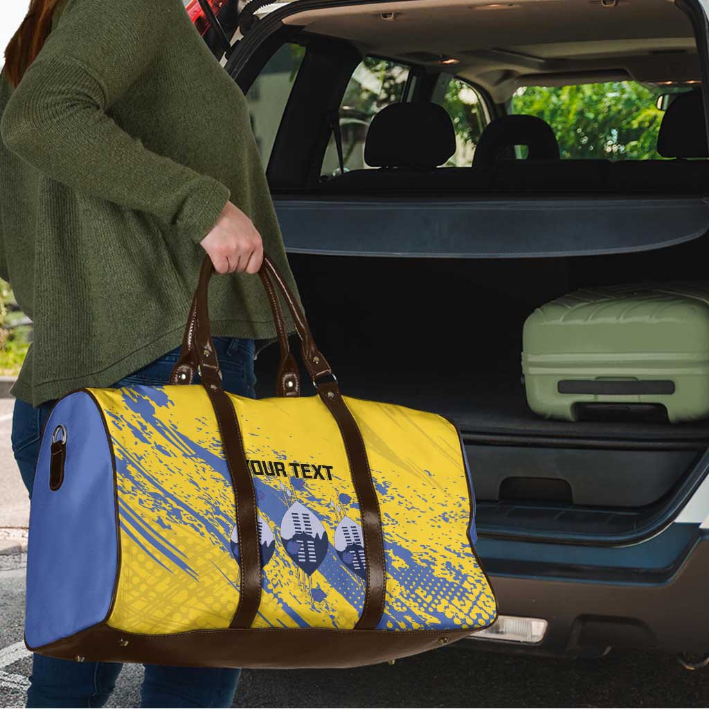 Eswatini Football Custom Travel Bag Sihlangu Semnikati Yellow - Wonder Print Shop