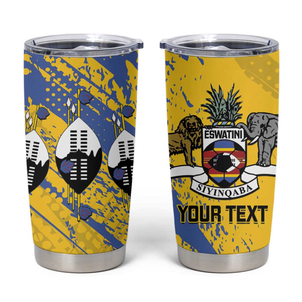 Eswatini Football Custom Tumbler Cup Sihlangu Semnikati Yellow - Wonder Print Shop