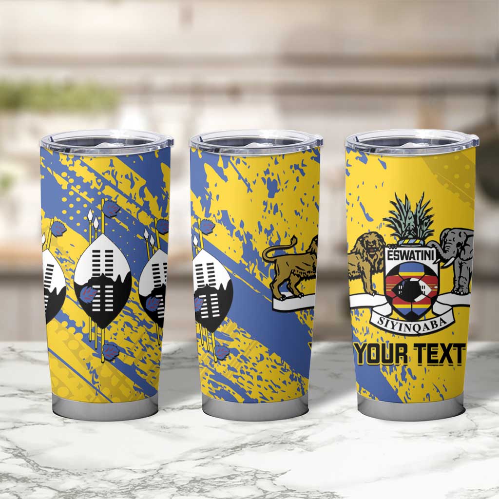 Eswatini Football Custom Tumbler Cup Sihlangu Semnikati Yellow - Wonder Print Shop
