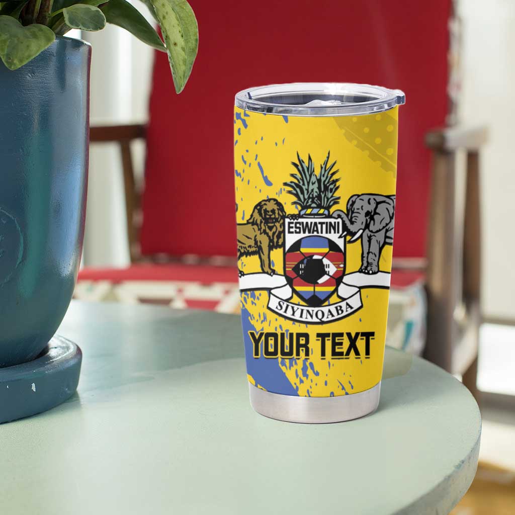 Eswatini Football Custom Tumbler Cup Sihlangu Semnikati Yellow - Wonder Print Shop