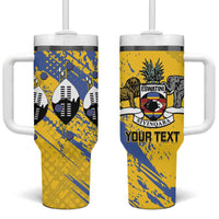 Eswatini Football Custom Tumbler With Handle Sihlangu Semnikati Yellow - Wonder Print Shop