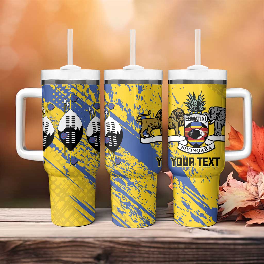 Eswatini Football Custom Tumbler With Handle Sihlangu Semnikati Yellow - Wonder Print Shop
