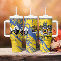 Eswatini Football Custom Tumbler With Handle Sihlangu Semnikati Yellow - Wonder Print Shop