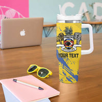 Eswatini Football Custom Tumbler With Handle Sihlangu Semnikati Yellow - Wonder Print Shop