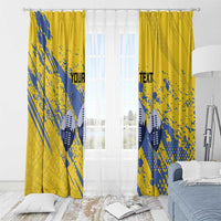 Eswatini Football Custom Window Curtain Sihlangu Semnikati Yellow - Wonder Print Shop