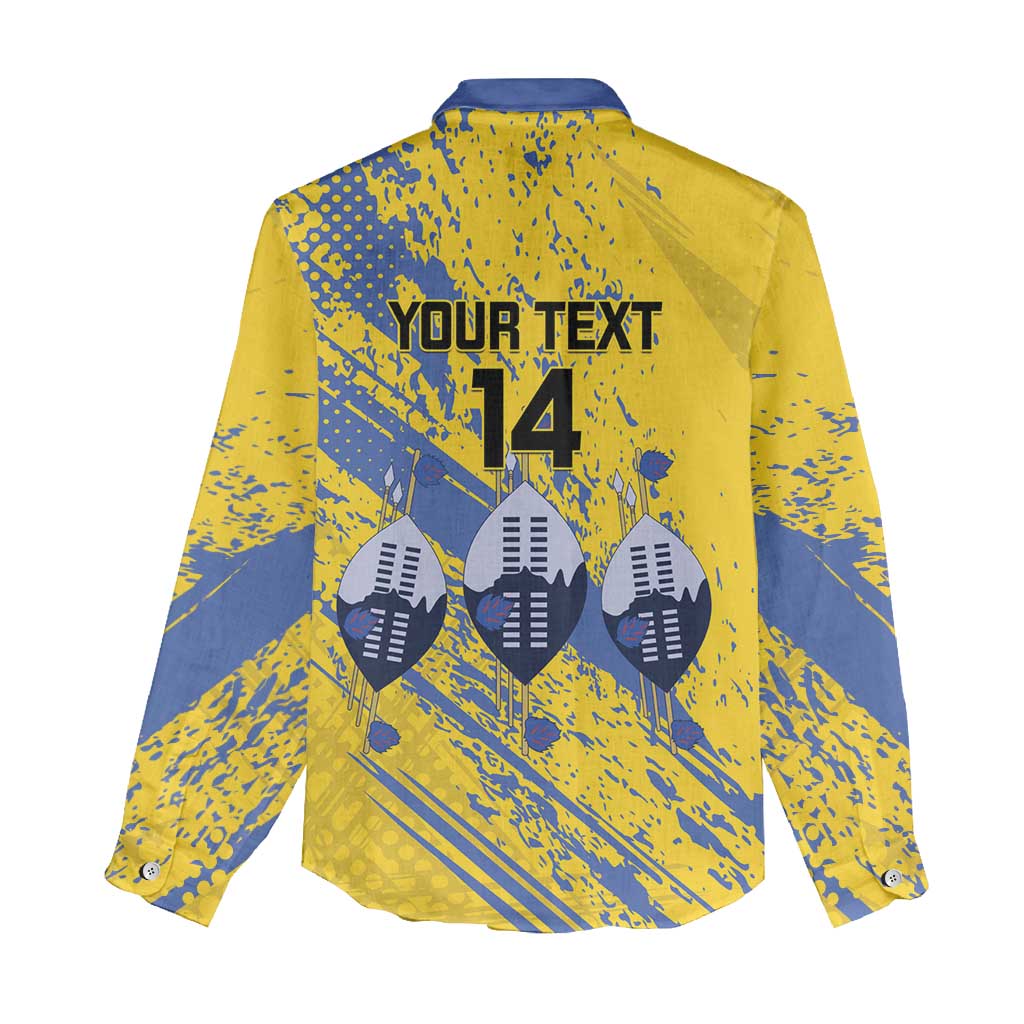 Eswatini Football Custom Women Casual Shirt Sihlangu Semnikati Yellow - Wonder Print Shop