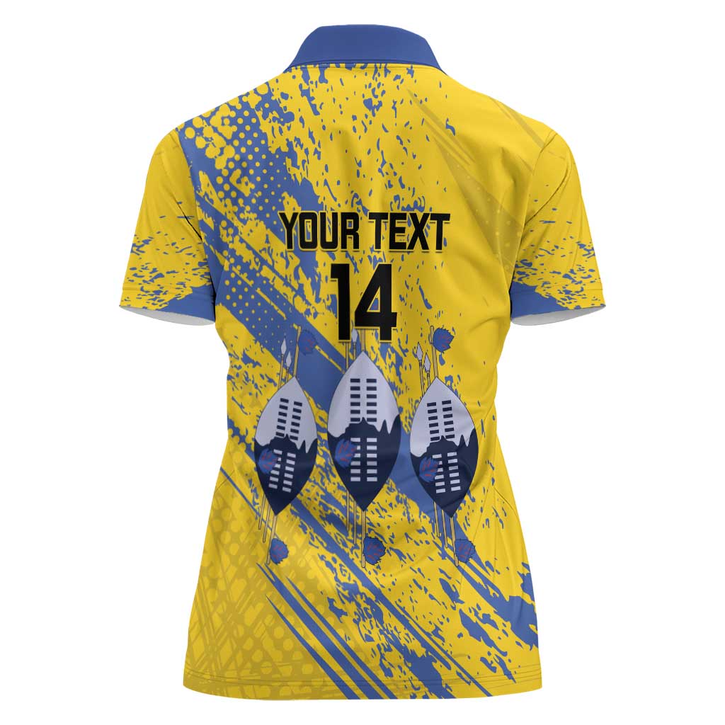 Eswatini Football Custom Women Polo Shirt Sihlangu Semnikati Yellow - Wonder Print Shop