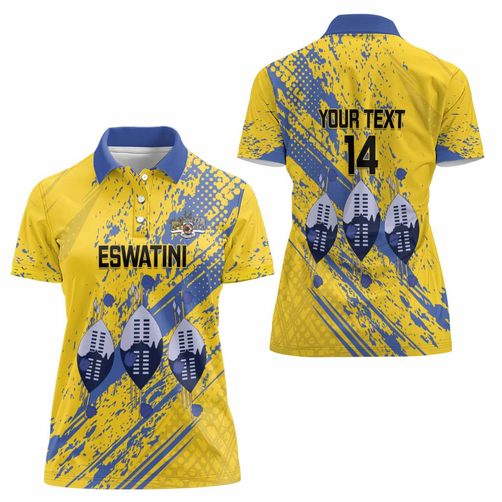 Eswatini Football Custom Women Polo Shirt Sihlangu Semnikati Yellow - Wonder Print Shop