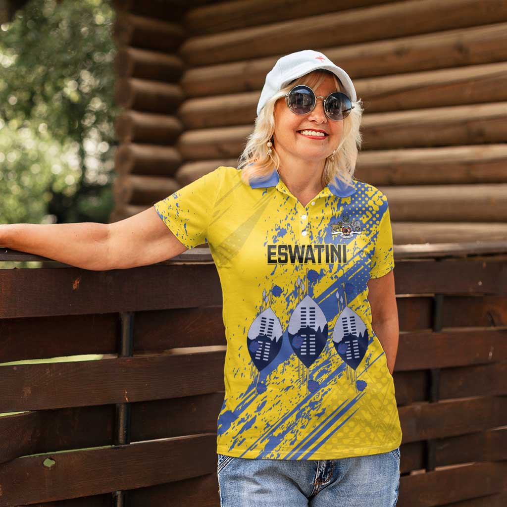 Eswatini Football Custom Women Polo Shirt Sihlangu Semnikati Yellow - Wonder Print Shop